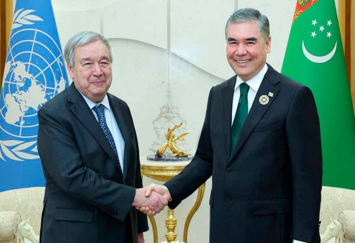 Gurbanguly Berdimuhamedov Meets with UN Secretary-General in Turkmenbashi