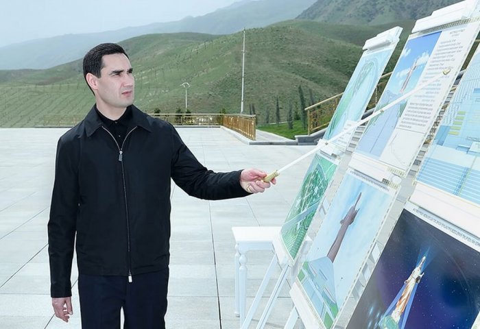 Turkmen President Inspects Works at Magtymguly Pyragy Complex Construction