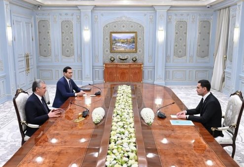 Uzbek President Meets Serdar Berdimuhamedov in Tashkent