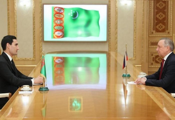 Turkmen President Meets Governor of Russia’s St. Petersburg in Ashgabat