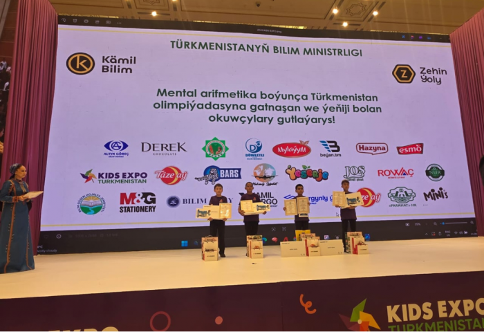 Ýaş zehinler Türkmenistanyň “ANZAN” mental arifmetika çempionatynda bäsleşdi