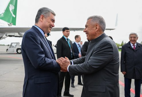 Gurbanguly Berdimuhamedov Arrives in Kazan For KazanForum
