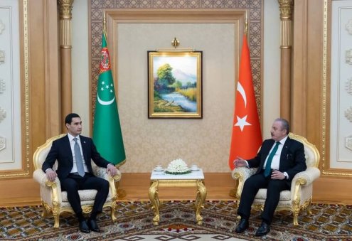 Türkmenistanyň Prezidenti Türkiýäniň parlamentiniň ýolbaşçysy Mustafa Şentop bilen duşuşdy