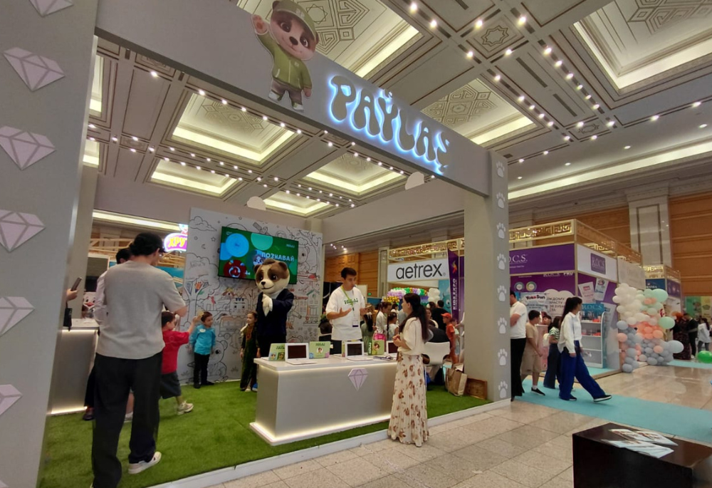 The Paýlaş stand at the "Kids Expo 2026: Everything for Children" exhibition-fair, Aug. 19–22, 2026, Ashgabat, Turkmenistan. (Photo: BT)