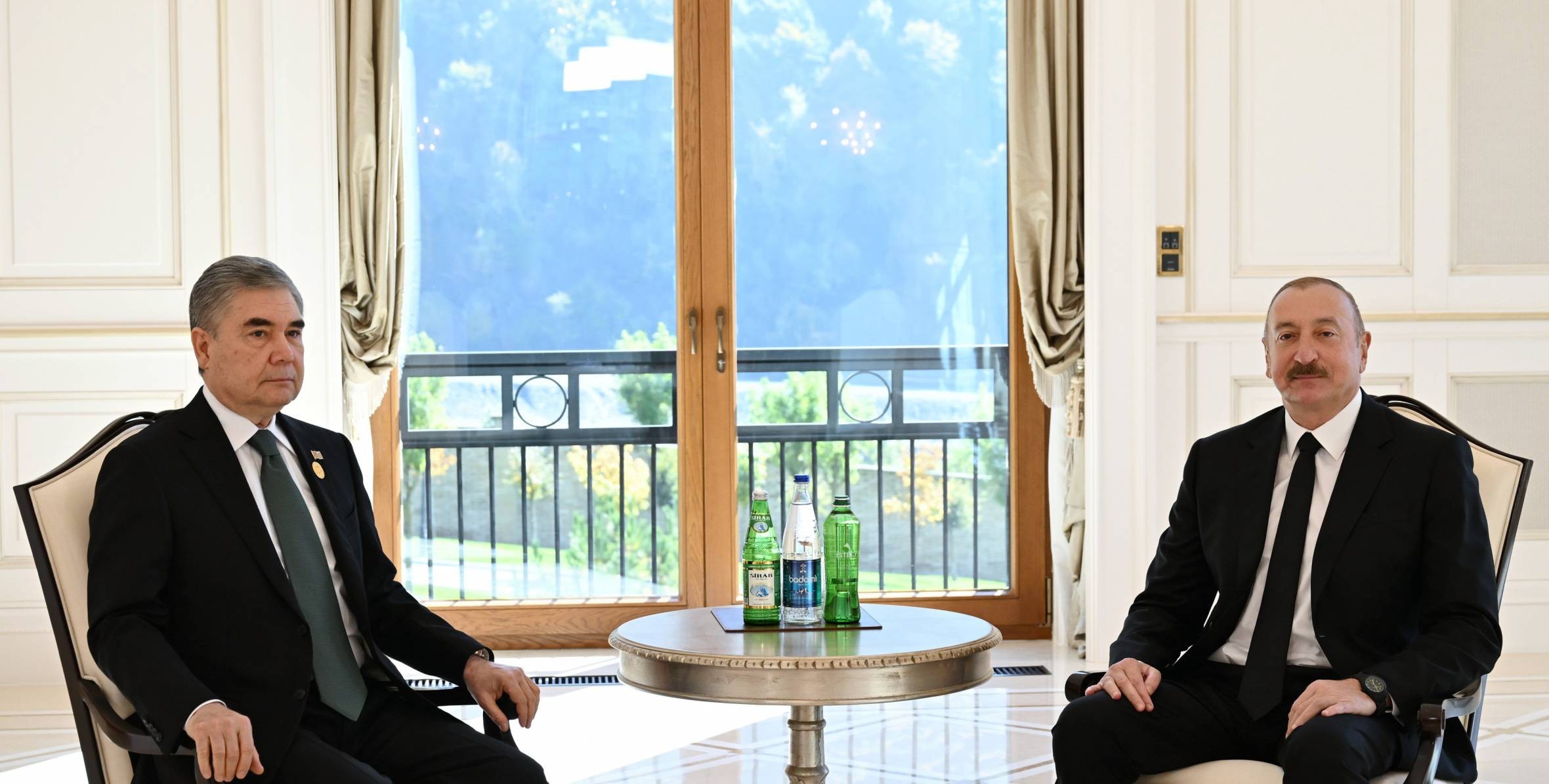 Meeting between Gurbanguly Berdimuhamedow and Ilham Aliyev, October 7, 2025, Gabala, Azerbaijan (Photo: president.az)