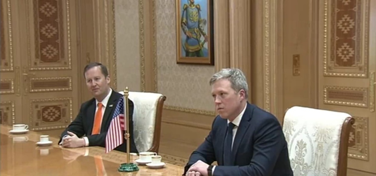Daniel Driscoll and Sergio Gor, January 23, 2026, Ashgabat, Turkmenistan