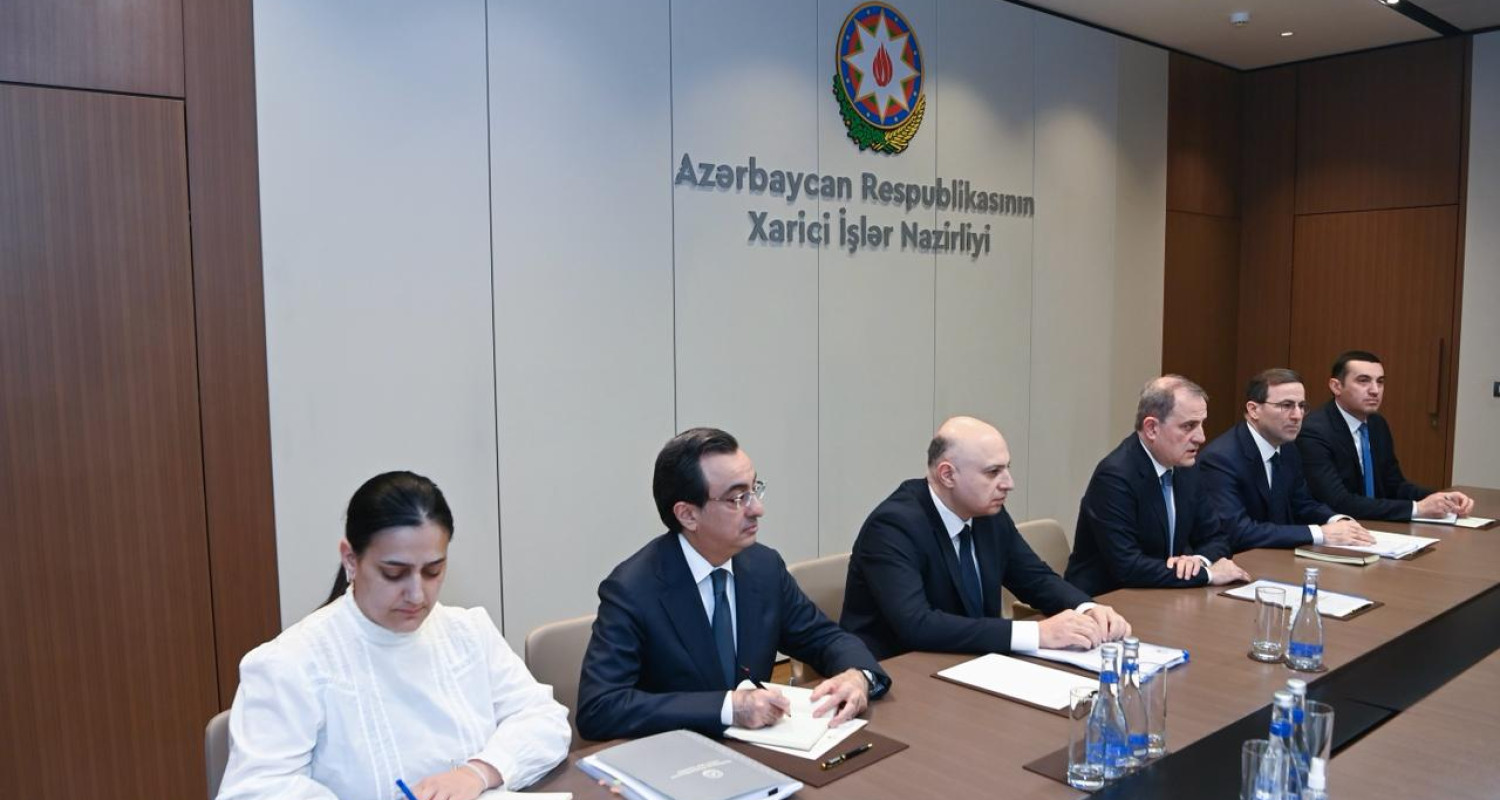 Представители МИД Азербайджана во главе с Джейхуном Байрамовым, 27 февраля, 2026 г., Баку, Азербайджан