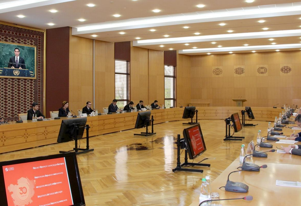 Aşgabatda Ýadro synaglaryny ählumumy gadagan etmek baradaky Şertnamanyň 30 ýyllygyna bagyşlanan sebitleýin ýokary derejeli duşuşyk, 2026-njy ýylyň 8-nji iýuny (Surat: Türkmenistanyň DIM-i)